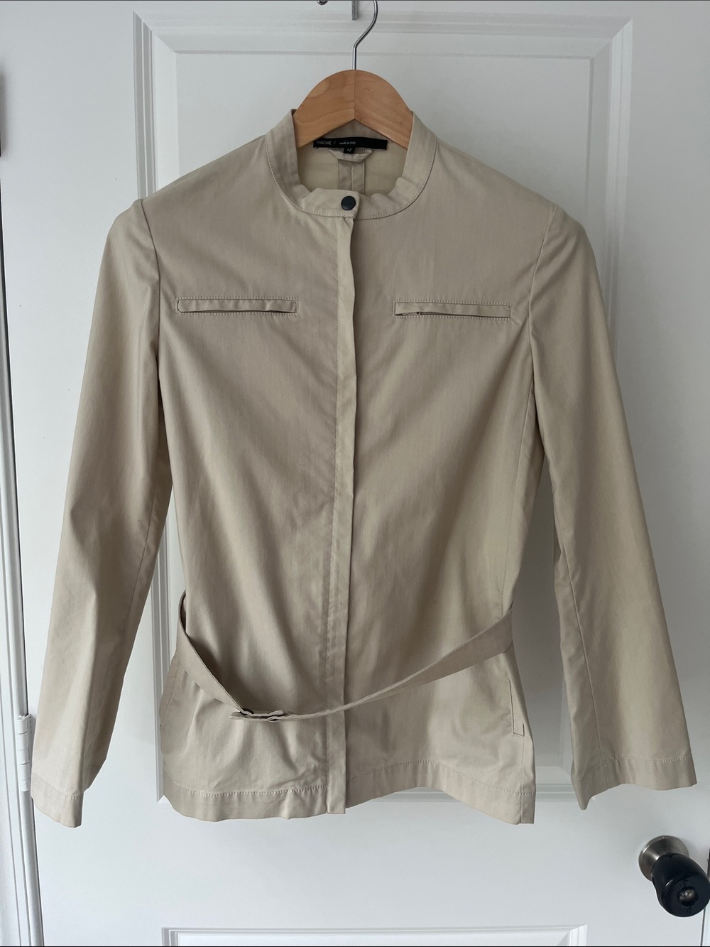 Hache Made in Italy Light Beige Belted Trench Jacket and Pant set